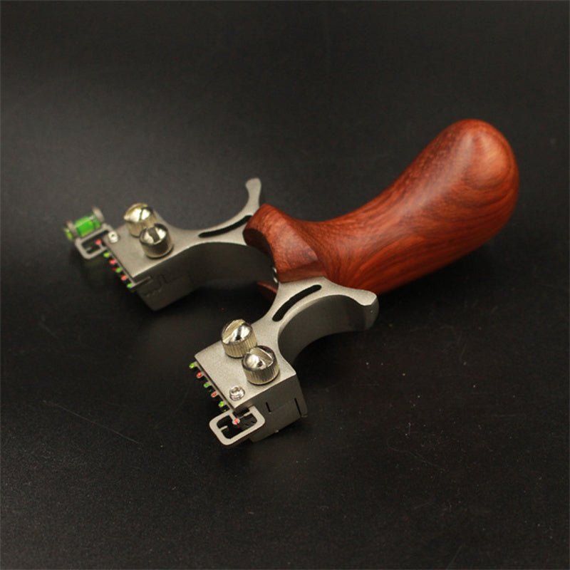 Solid Wood Slingshot Elephant Dragon Stainless Steel Sliding Sight Clip Flat Leather Slingshot Outdoor Competitive Slingshot - INDIAN SLINGSHOT