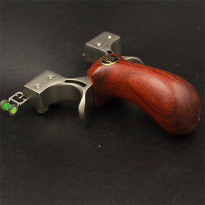 Solid Wood Slingshot Elephant Dragon Stainless Steel Sliding Sight Clip Flat Leather Slingshot Outdoor Competitive Slingshot - INDIAN SLINGSHOT