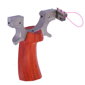 Solid Wood Slingshot Flat Rubber Band Precision Fast Pressing Stainless Steel Light Sight Outdoor Target Shooting Competitive Catapult - INDIAN SLINGSHOT