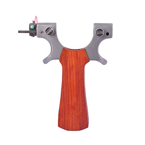 Solid Wood Slingshot Flat Rubber Band Precision Fast Pressing Stainless Steel Light Sight Outdoor Target Shooting Competitive Catapult - INDIAN SLINGSHOT