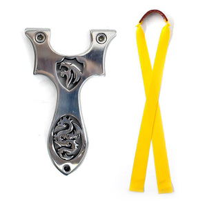 Stainless steel a slingshot hollow carving shooting hunting slingshot dragon and lion pattern - INDIAN SLINGSHOT