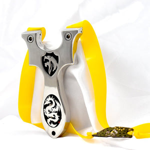 Stainless steel a slingshot hollow carving shooting hunting slingshot dragon and lion pattern - INDIAN SLINGSHOT