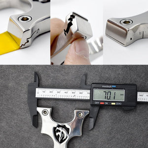 Stainless steel a slingshot hollow carving shooting hunting slingshot dragon and lion pattern - INDIAN SLINGSHOT