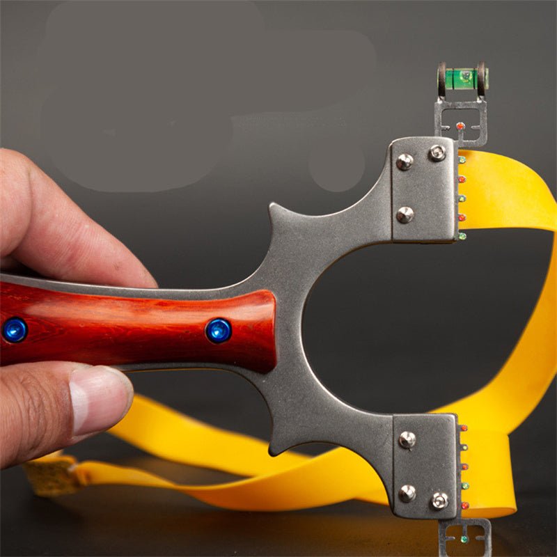 Stainless Steel Brand New 304 Wire Cut Solid Wood Large Support Precision Slingshot Flat Leather Fast Pressing Outdoor Shooting - INDIAN SLINGSHOT