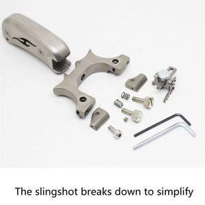 Stainless Steel Generation High-End Flat Rubber Band Aviation Aluminum Handle Outdoor Target Shooting Competitive Catapult Slingshot - INDIAN SLINGSHOT