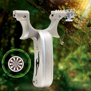 Stainless Steel Generation High-End Flat Rubber Band Aviation Aluminum Handle Outdoor Target Shooting Competitive Catapult Slingshot - INDIAN SLINGSHOT