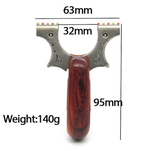 Stainless Steel Mini Spirit Beast Slingshot Rhino Horn Rosewood Solid Wood Handle Flat Skin Slingshot Flat Rubber Band - INDIAN SLINGSHOT