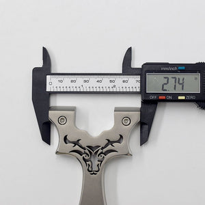 Stainless Steel Slingshot Cattle Head Carved Outdoor Hunting Fish Shooting powerful Slingshot - INDIAN SLINGSHOT