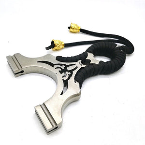 Stainless Steel Wolverine Wire-cut 304 Flat Leather Free Tied Outdoor Precision Metal Outdoor Precision Competitive Slingshot - INDIAN SLINGSHOT