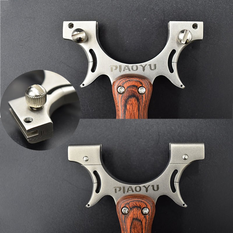stainless steel wood grain handle convex bottom hunting slingshot outdoor shooting slingshot - INDIAN SLINGSHOT