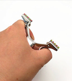 Steel-wood Handle Fast Press Flat Leather Slingshot Fiber Five Consecutive Sight High Competitive Shooting Outdoor Dedicated - INDIAN SLINGSHOT