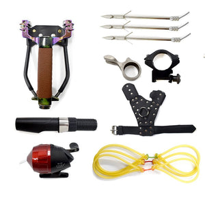 strong multifunctional fish shooting slingshot set with rubber band outdoor hunting slingshot set - INDIAN SLINGSHOT
