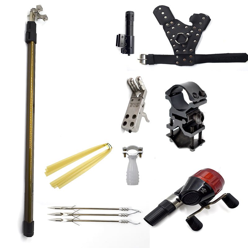 Telescopic slingshot set Long rod slingshot set Outdoor hunting fish shooting Slingshot set - INDIAN SLINGSHOT