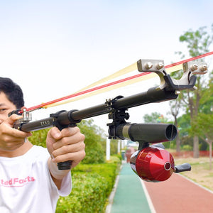 Telescopic Slingshots Straight Rod High Power Precision Red Laser Catapult Used for Fishing Outdoor Hunting Shooting - INDIAN SLINGSHOT