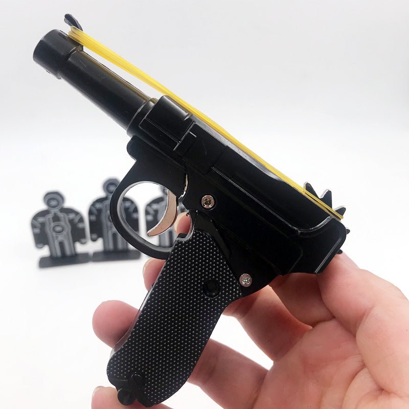 The New Rubber Band Soft Bullet Has High Safety Foldable And Easy To Carry Wear-Resistant Black Metal Rubber Band Gun - INDIAN SLINGSHOT