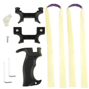 Thick Handle Wide Head Flat Leather Elastic Double Bow Head Fast Pressure Slingshot Outdoor Support Head Powerful Catapult Toys - INDIAN SLINGSHOT