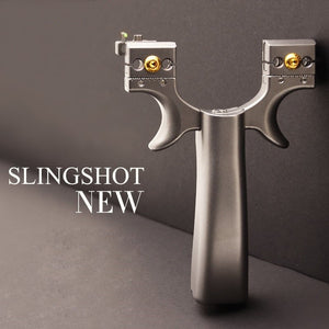 Dim Gray Titanium Alloy Slingshot Precision Outdoor Sports Slingshot Aviation Material Adjustable Sight Accurate Shooting Target Games Competition Shooting the best high-end Slingshot SYQT
