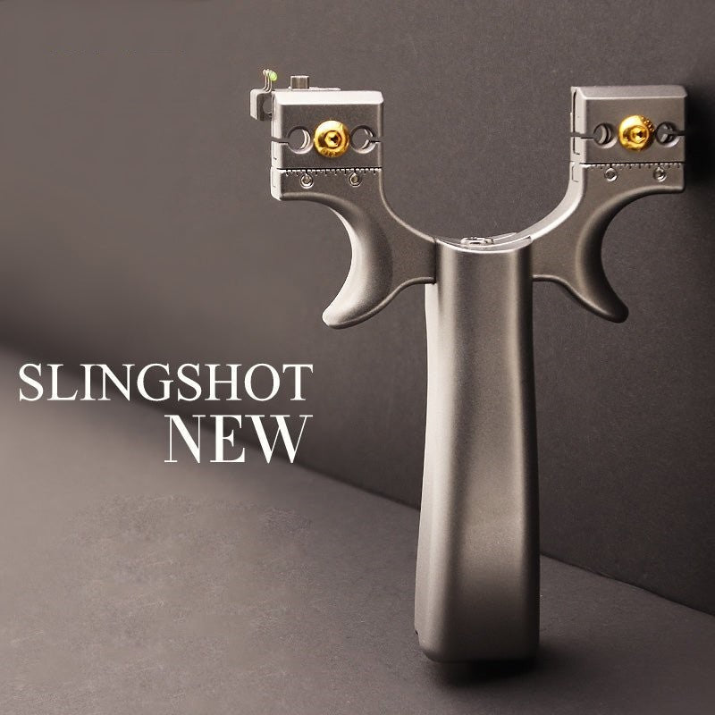 Dim Gray Titanium Alloy Slingshot Precision Outdoor Sports Slingshot Aviation Material Adjustable Sight Accurate Shooting Target Games Competition Shooting the best high-end Slingshot SYQT