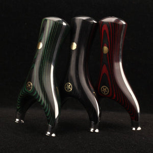 Titanium Steel CNC Vase Mouth Five-star Flying Tiger Flat Leather Slingshot Titanium Steel Recurve Technology Wooden Slingshot - INDIAN SLINGSHOT