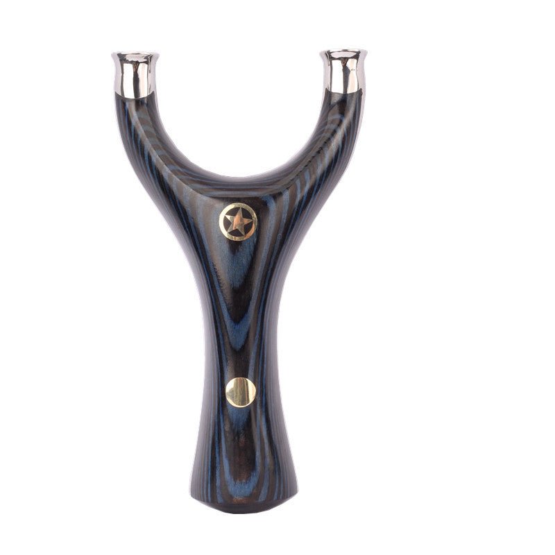 Titanium Steel CNC Vase Mouth Five-star Flying Tiger Flat Leather Slingshot Titanium Steel Recurve Technology Wooden Slingshot - INDIAN SLINGSHOT