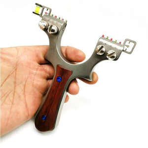 Tan Which Power Stainless Steel Flat Skin Wood Slingshot Outdoor Fast Extrusion Slingshot Powerful Catapult Precision Shooting