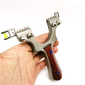 Tan Which Power Stainless Steel Flat Skin Wood Slingshot Outdoor Fast Extrusion Slingshot Powerful Catapult Precision Shooting
