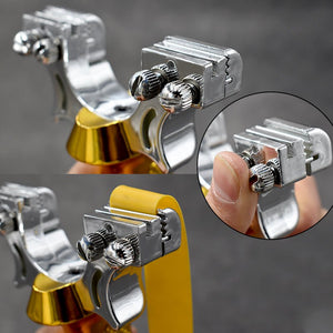 Dim Gray Yellow double screw resin slingshot hunting shooting slingshot portable and durable.