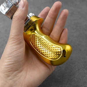 Dim Gray Yellow double screw resin slingshot hunting shooting slingshot portable and durable.