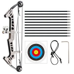 Gray Kids New Stainless Steel High Quality Mini Pulley Compound Bow Target Set For Indoor And Outdoor Shooting Practice | Best for gifts INDIAN SLINGSHOT