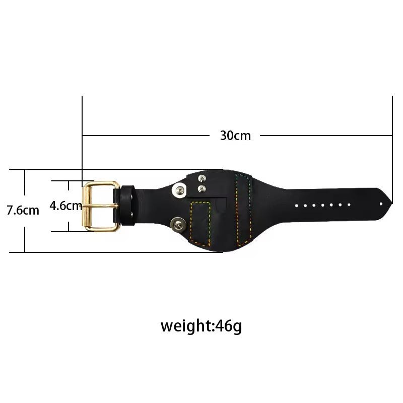 Black Magnetic Leather Wristband Slingshots Protector For Fishing INDIAN SLINGSHOT