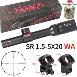 White Smoke 1.5-5X20 WA Aluminum Alloy Optical Scope – Waterproof Outdoor Viewing Scope T-EAGLE