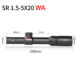 White Smoke 1.5-5X20 WA Aluminum Alloy Optical Scope – Waterproof Outdoor Viewing Scope T-EAGLE