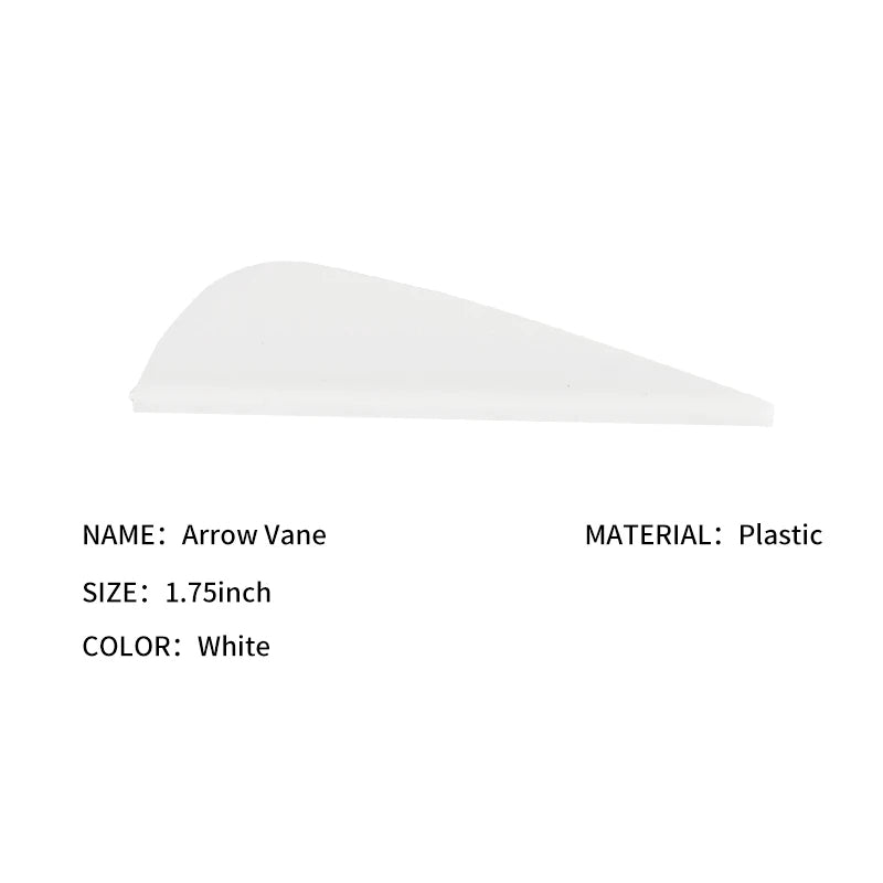 White Smoke SPG 1.75 Inch Arrow Vanes – Plastic Parabolic Fletching SPG