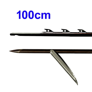 White Smoke 10mm Spearfishing Euro Shark 4-Fin Mono Shaft (100–200cm) – 17-4PH Stainless Steel with 1 Flopper Barb for Speargun INDIAN SLINGSHOT