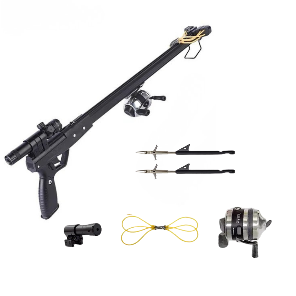 Upgraded Powerful Long Rod Slingshot with Fishing Reel