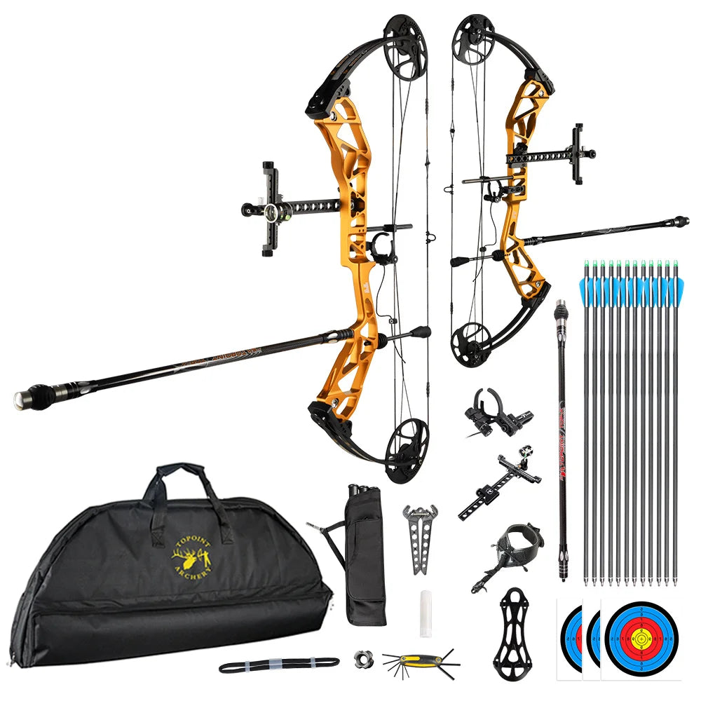 White Smoke TOPOINT T1 Target Compound Bow Competition Package with 12 Arrows Topoint
