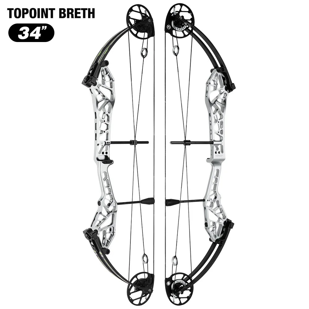 White Smoke Topoint Breth 34 Compound Bow | Aluminium Riser Topoint