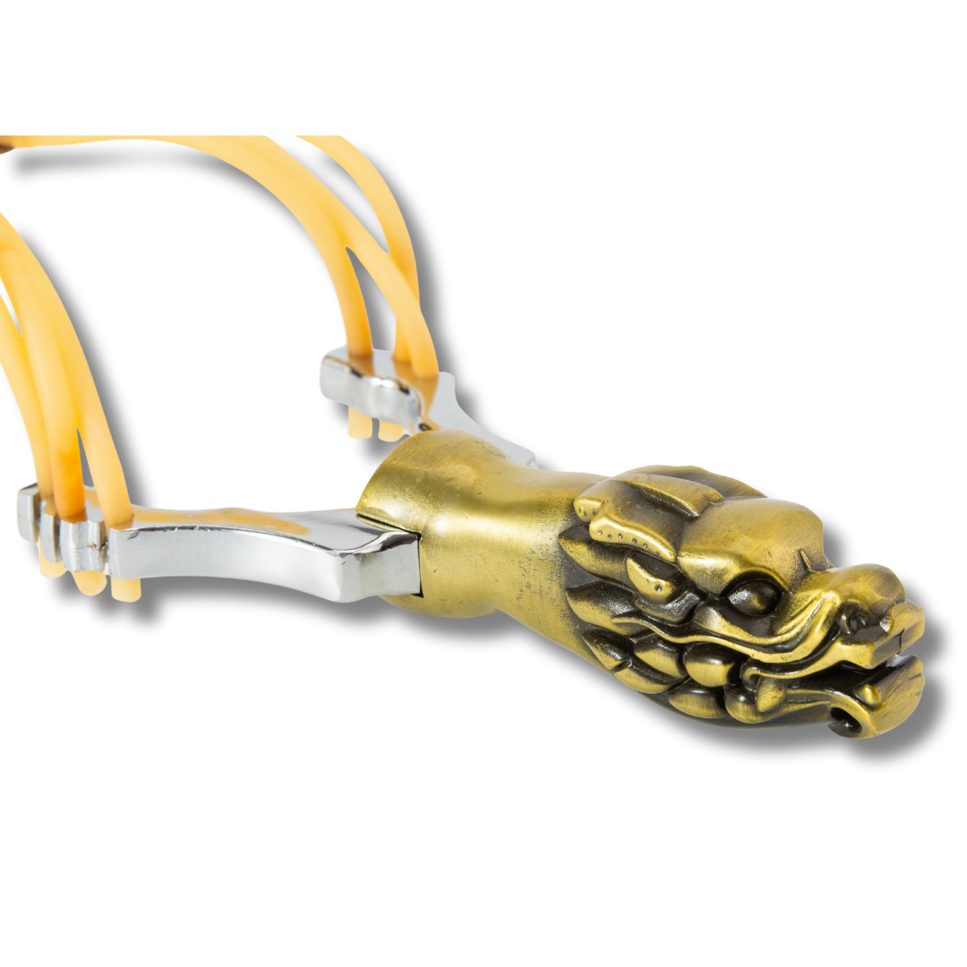Tan Golden Serpent Alloy Slingshot MARKSMAN