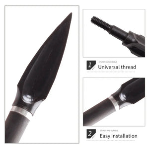 Dark Slate Gray SPG 110-Grain Carbon Steel Screw-In Arrow Tip (Broadhead Style) — Black SPG