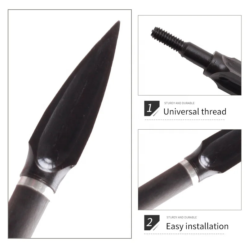 Dark Slate Gray SPG 110-Grain Carbon Steel Screw-In Arrow Tip (Broadhead Style) — Black SPG