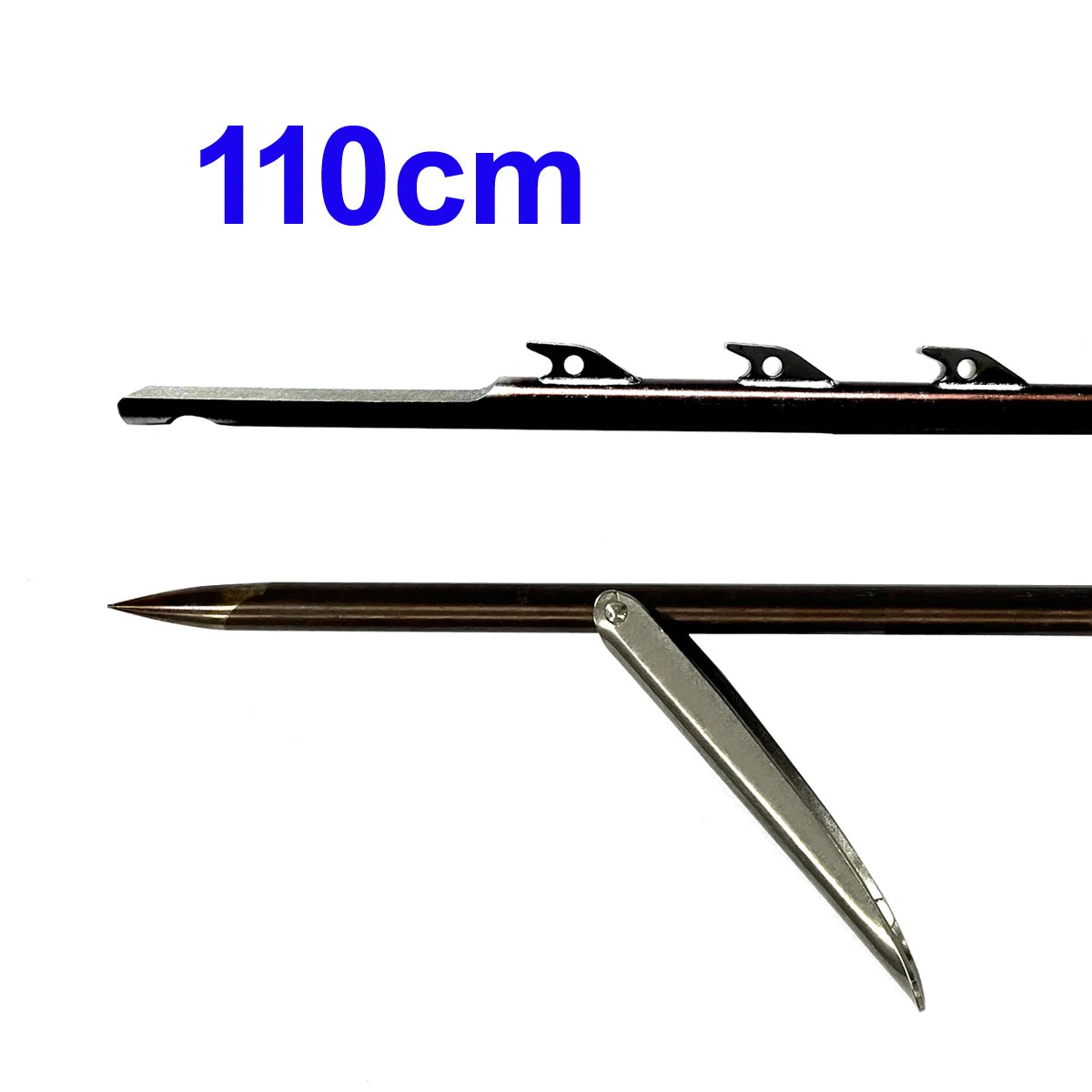 White Smoke 10mm Spearfishing Euro Shark 4-Fin Mono Shaft (100–200cm) – 17-4PH Stainless Steel with 1 Flopper Barb for Speargun INDIAN SLINGSHOT