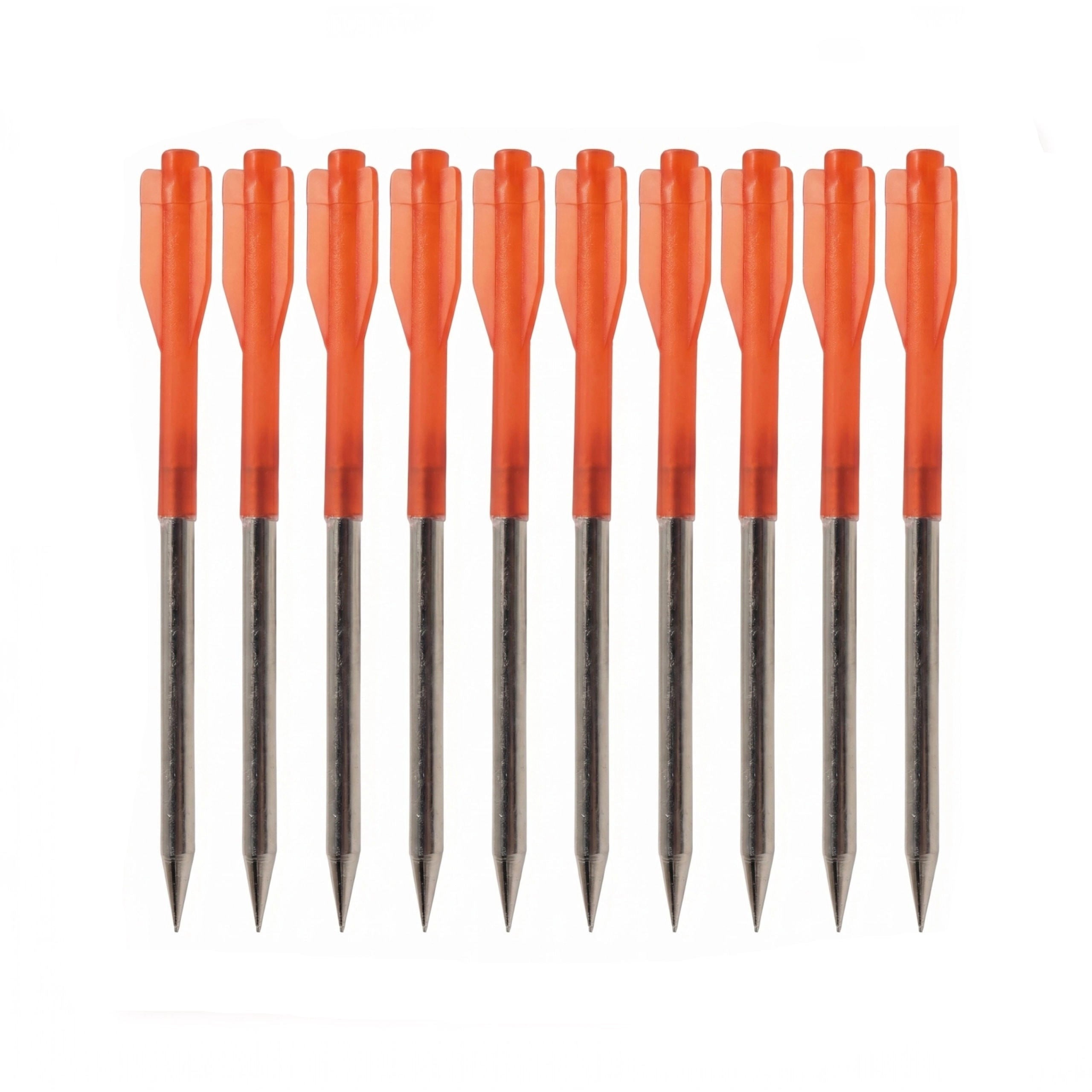White Smoke 11cm Red Aluminum Alloy Arrow Bolt Set (10 PCS) with Plastic Fletching and Steel Tip Accessories INDIAN SLINGSHOT