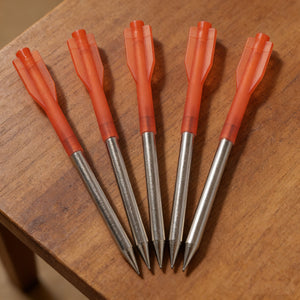 Sienna 11cm Red Aluminum Alloy Arrow Bolt Set (10 PCS) with Plastic Fletching and Steel Tip Accessories INDIAN SLINGSHOT