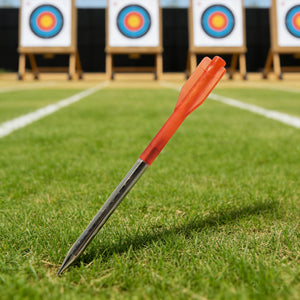 Olive Drab 11cm Red Aluminum Alloy Arrow Bolt Set (10 PCS) with Plastic Fletching and Steel Tip Accessories INDIAN SLINGSHOT