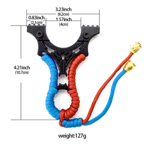 Dark Slate Gray Alloy Flat Leather Wolverine Clip Fiber Optic Point Slingshot Bundle-free Outdoor Sports Precision Slingshot INDIAN SLINGSHOT