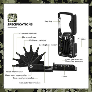 White Smoke 13-in-1 Bicycle Repair EDC Multi Tool | Portable Bike Tool MARKSMAN