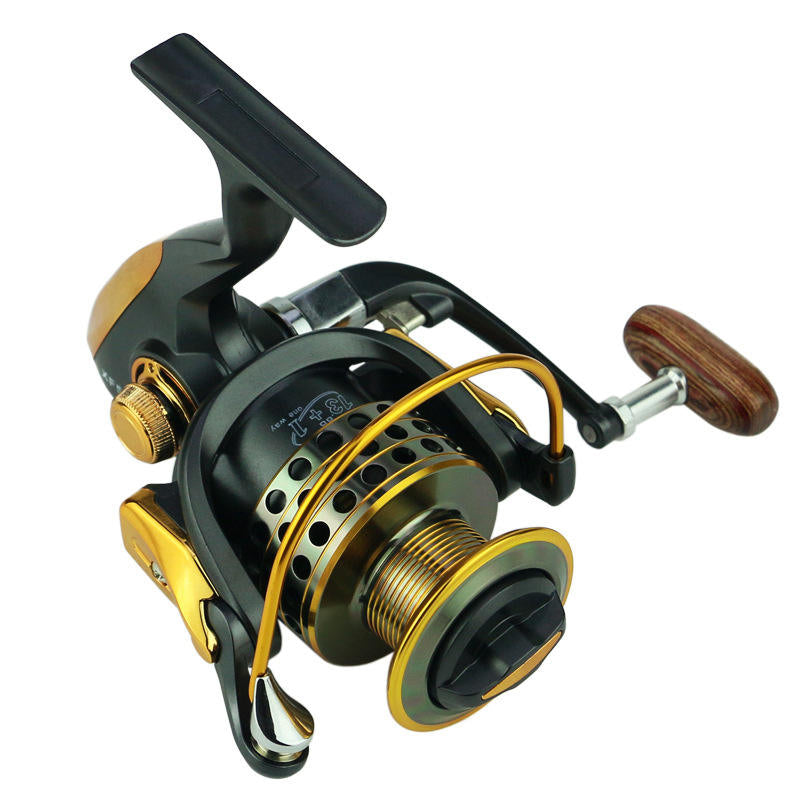 13+1BB Multi-Color Spinning Fishing Reel with EVA Cork Handle, Metal Spool, Interchangeable Handle for River, Lake & Ocean Fishing