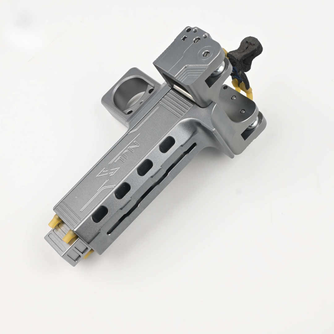 White Smoke Infii Rapid Fire Blaster / Infii Ultra Magnum Slingshot with Automatic Loading Magazine INDIAN SLINGSHOT