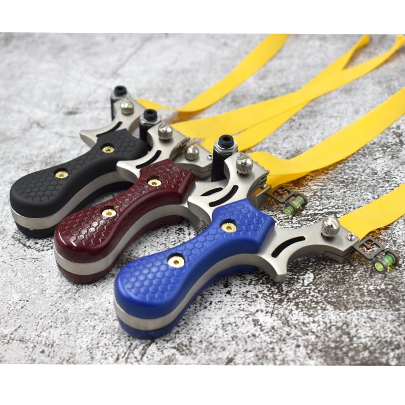 Light Gray New Solid Metal Patch Stainless Steel Slingshot MARKSMAN