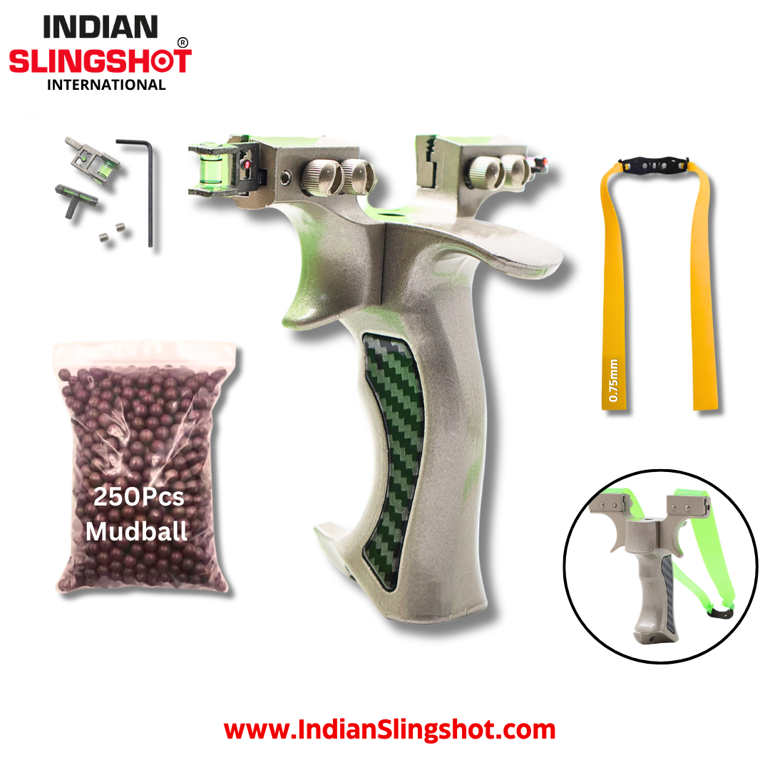 White Smoke Professional Olympic Stainless Steel / Alloy Slingshot INDIAN SLINGSHOT